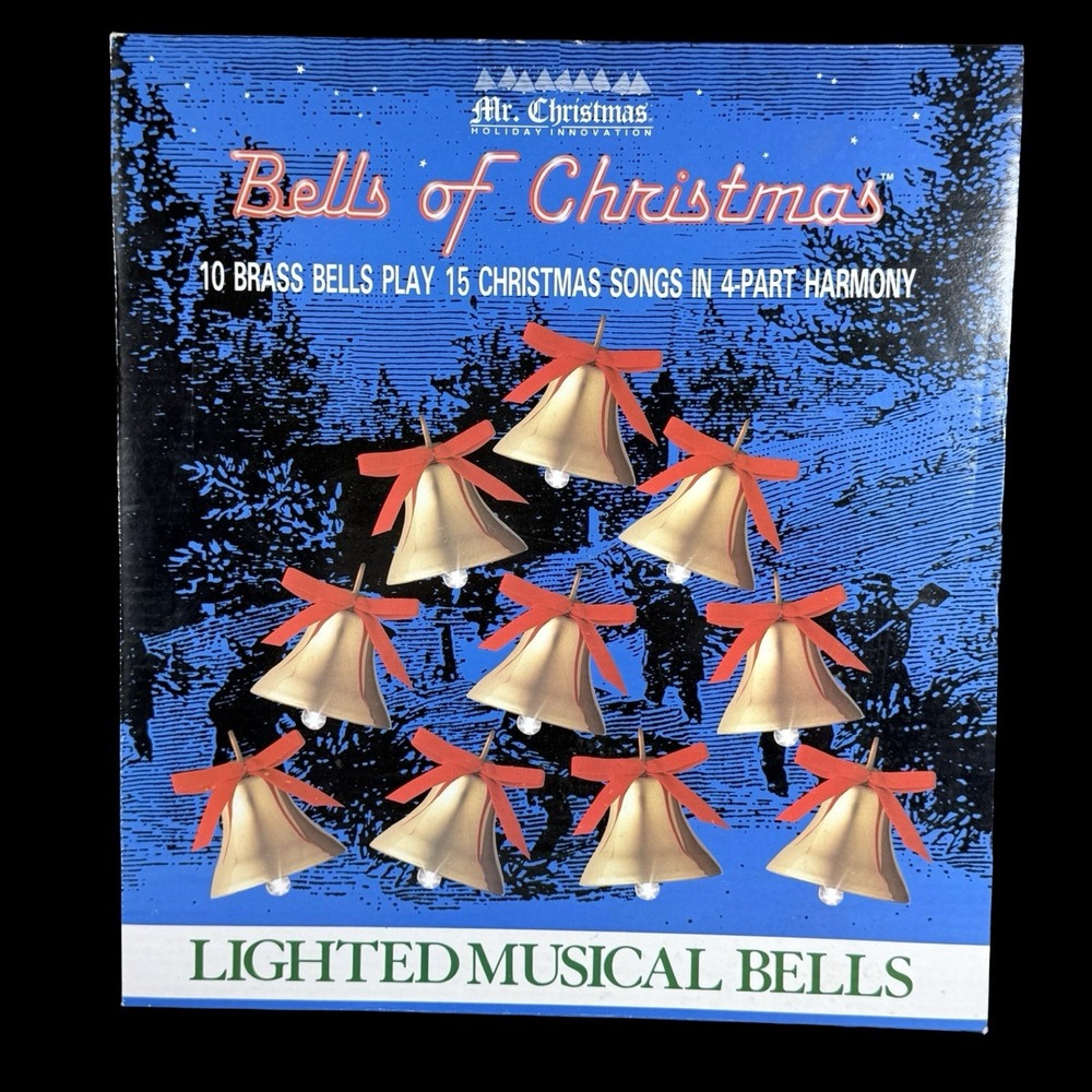 Mr Christmas Bells of Christmas Lighted Musical Bells 15 Songs 1991 Never Used